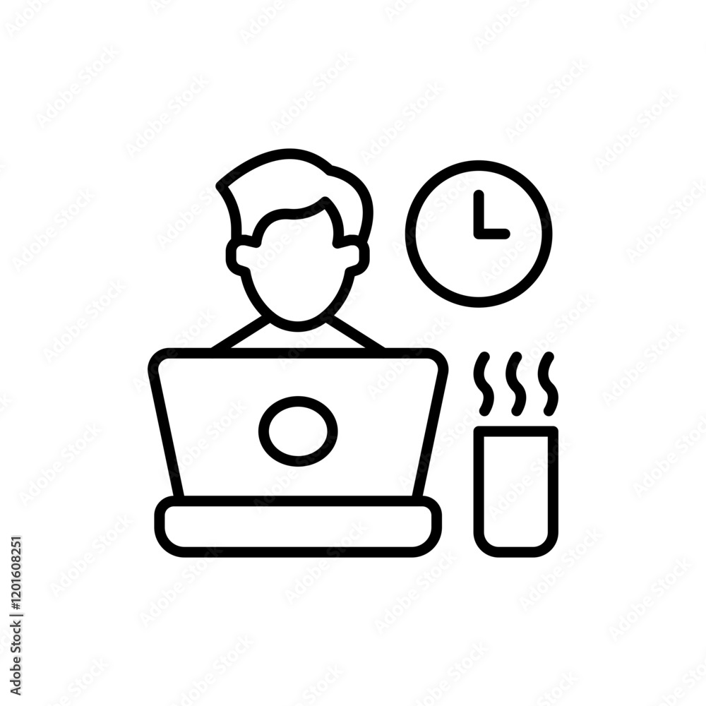 Part time job outline icons, minimalist vector illustration ,simple transparent graphic element .Isolated on white background Part time job outline icons, minimalist vector illustration ,simple transparent graphic element .Isolated on white background