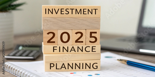 Planning for Success in 2025: A Conceptual Image with Wooden Cubes