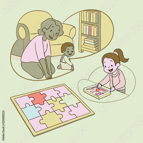 connecting piece puzzle elements vector