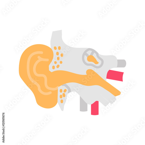 Ear Flat Icons, Vector illustration