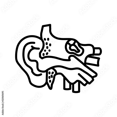 Ear Outline Icon, Vector illustration