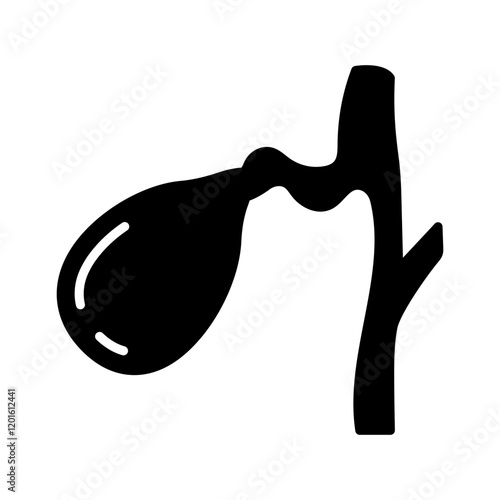 Gallbladder Glyph Icon, Vector illustration