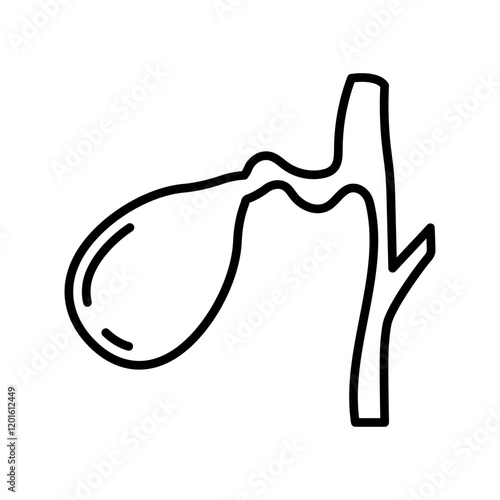 Gallbladder Outline Icon, Vector illustration