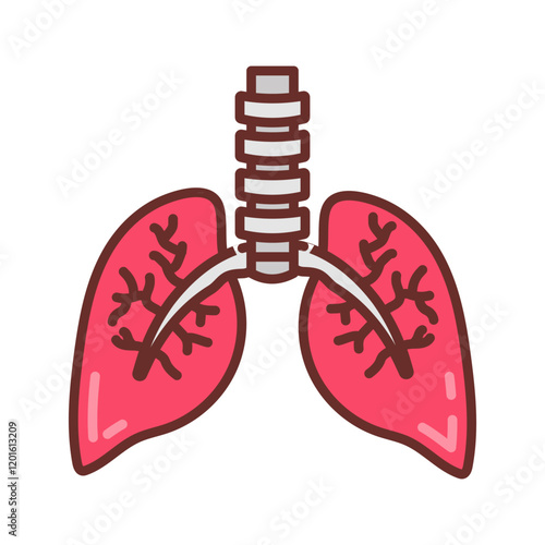 Bronchi Filled Icons , Vector illustration