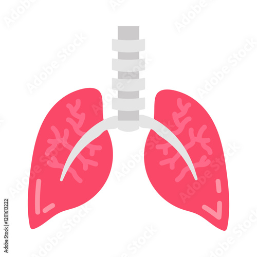 Bronchi Flat Icons, Vector illustration