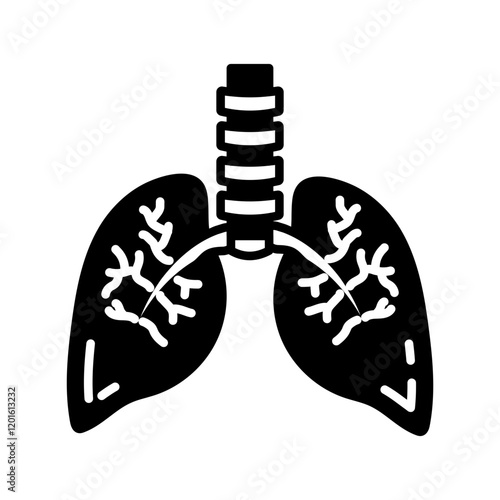 Bronchi Glyph Icon, Vector illustration