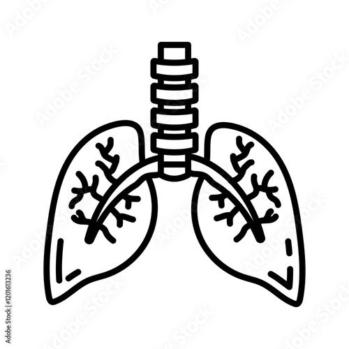 Bronchi Outline Icon, Vector illustration