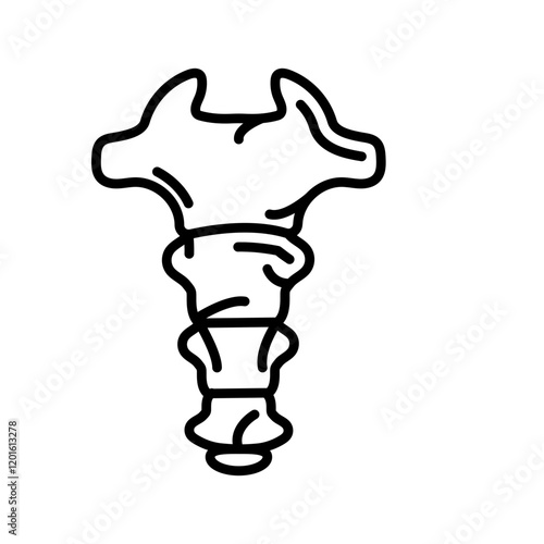 Coccyx Outline Icon, Vector illustration photo