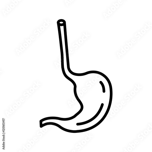 Esophagus Outline Icon, Vector illustration