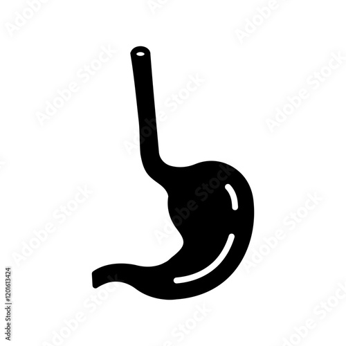 Esophagus Glyph Icon, Vector illustration