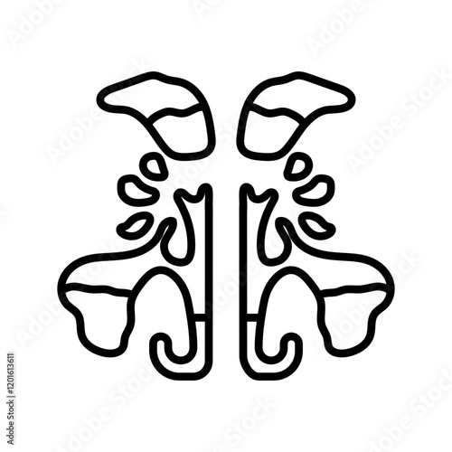 Sinuses Outline Icon, Vector illustration photo