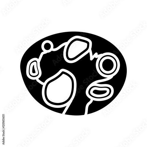 Ovarian Follicles Glyph Icon, Vector illustration