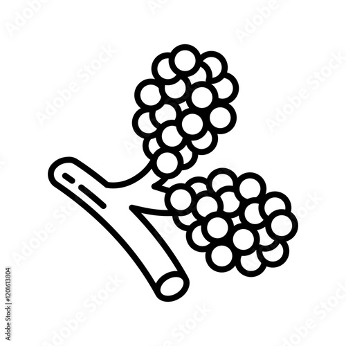 Respiratory Bronchioles Outline Icon, Vector illustration