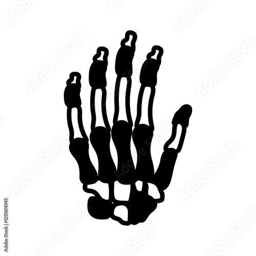 Hand Bone Glyph Icon, Vector illustration