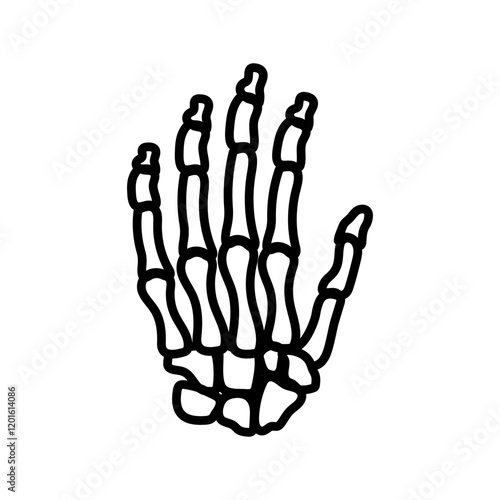 Hand Bone Outline Icon, Vector illustration