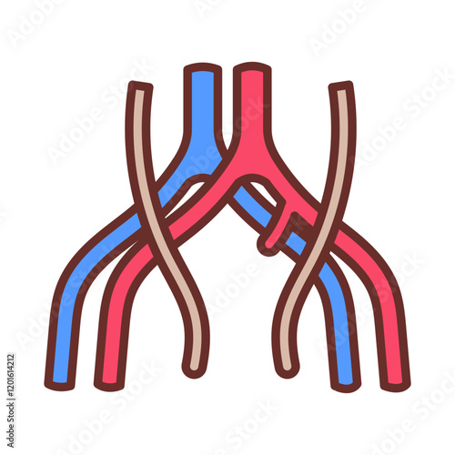 Common Iliac Vein Filled Icons , Vector illustration