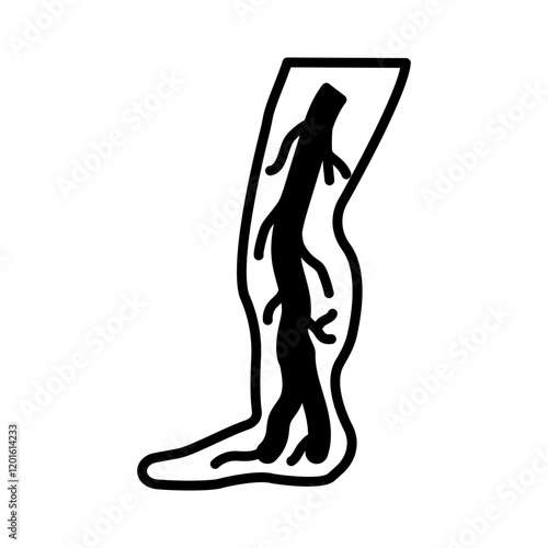 Anterior Tibial Vein Glyph Icon, Vector illustration photo