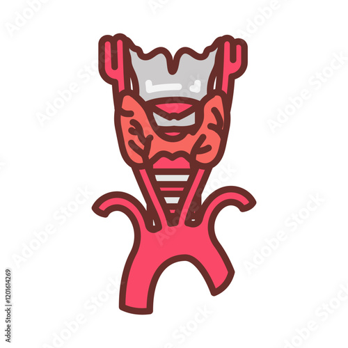 Inferior Thyroid Vein Filled Icons , Vector illustration