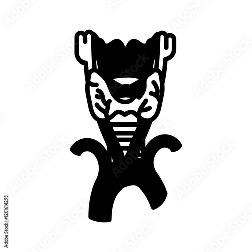 Inferior Thyroid Vein Glyph Icon, Vector illustration