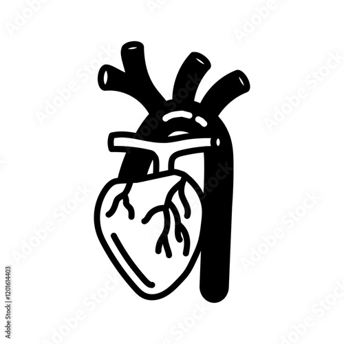 Brachiocephalic Artery Glyph Icon, Vector illustration