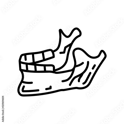 Jaw Bone Outline Icon, Vector illustration
