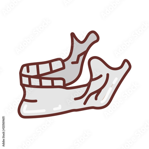 Jaw Bone Filled Icons , Vector illustration