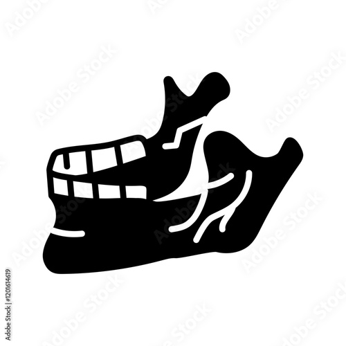 Jaw Bone Glyph Icon, Vector illustration