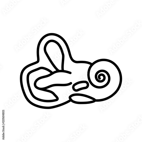 Bony Labyrinth Outline Icon, Vector illustration