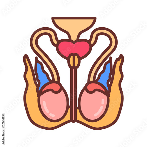 Testicle Nerve Filled Icons , Vector illustration
