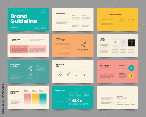 brand guideline slide, landscape brand guideline, brand guidelines design