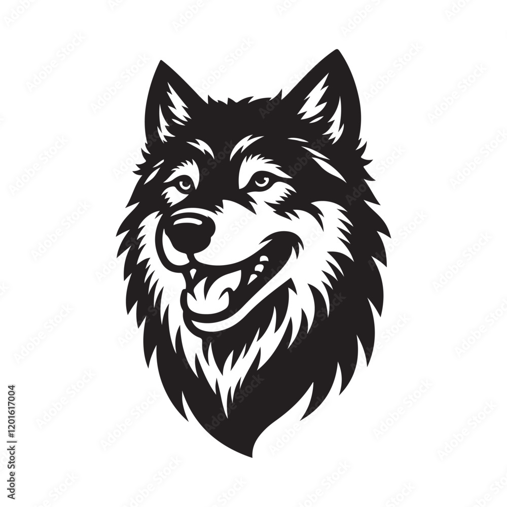 Naklejka premium wolf black silhouette