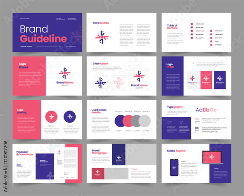 brand guidelines presentation, brand guideline, brand overview template