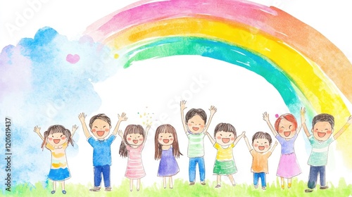 children playing with colorful balloons