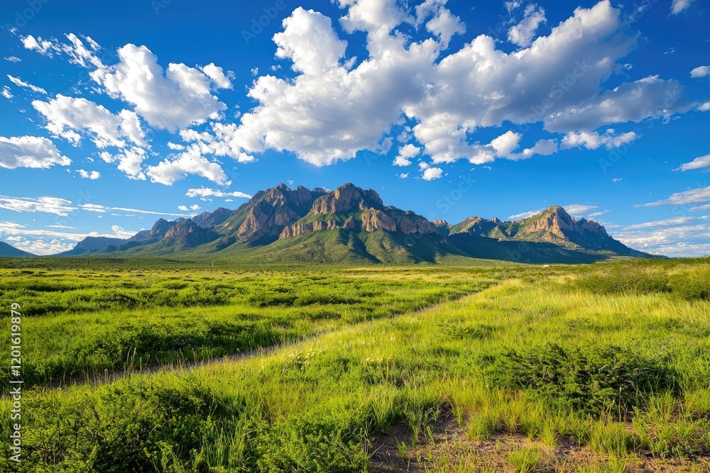 Fototapeta premium rugged mountain range beneath a dynamic cloud-filled sky, contrasting light and shadow