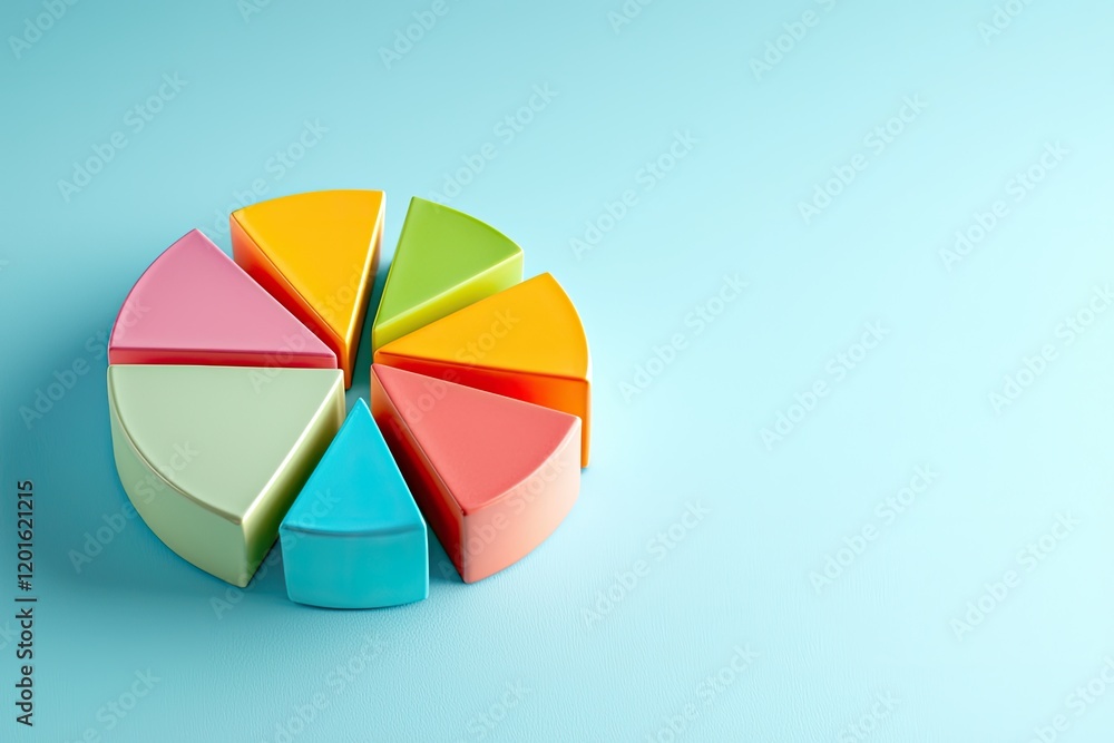 Obraz premium financial plan showcasing colorful pie charts and graphs on a neutral desk background