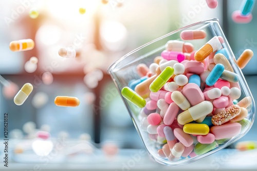 vibrant bacteria observed through a microscope, laboratory setting, editorial aesthetic