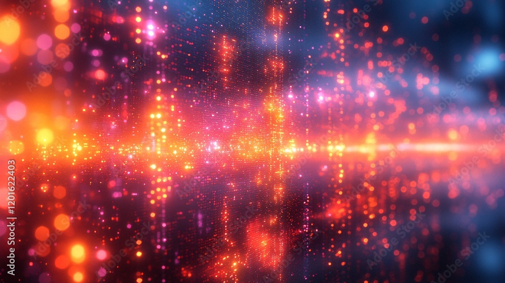 Fototapeta premium Abstract Reflections in Colorful Glass Data Screen