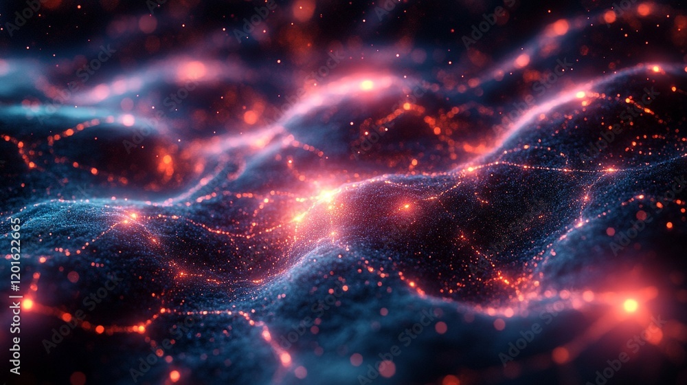 Abstract glowing particles wave background image. Abstract glowing particles wave background image.