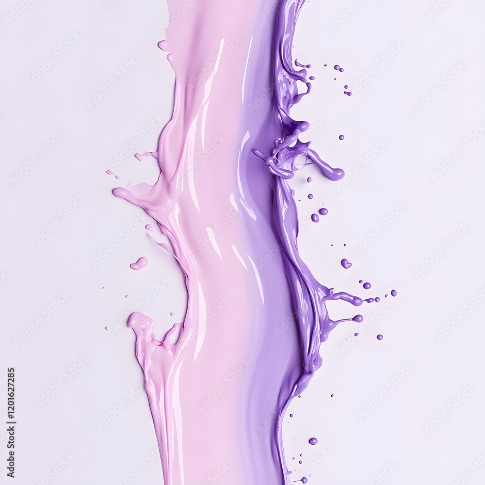 Fototapeta premium A flowing blend of pink and purple paint creating a visually appealing abstract design.