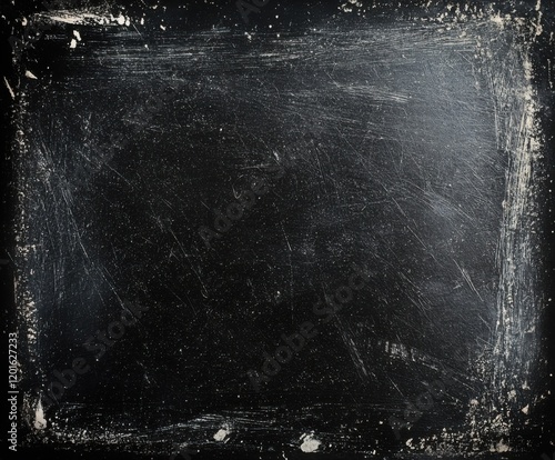 Old blackboard with chalk marks and scratches, perfect for creative presentations or artistic displays in a classroom setting photo