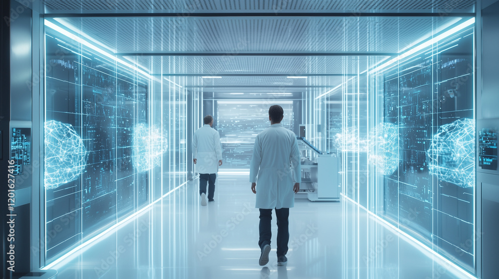 A futuristic quantum research institute with scientists in sleek transparent corridors, glowing quantum devices, and a cutting-edge, high-tech ambiance. A futuristic quantum research institute with scientists in sleek transparent corridors, glowing quantum devices, and a cutting-edge, high-tech ambiance.