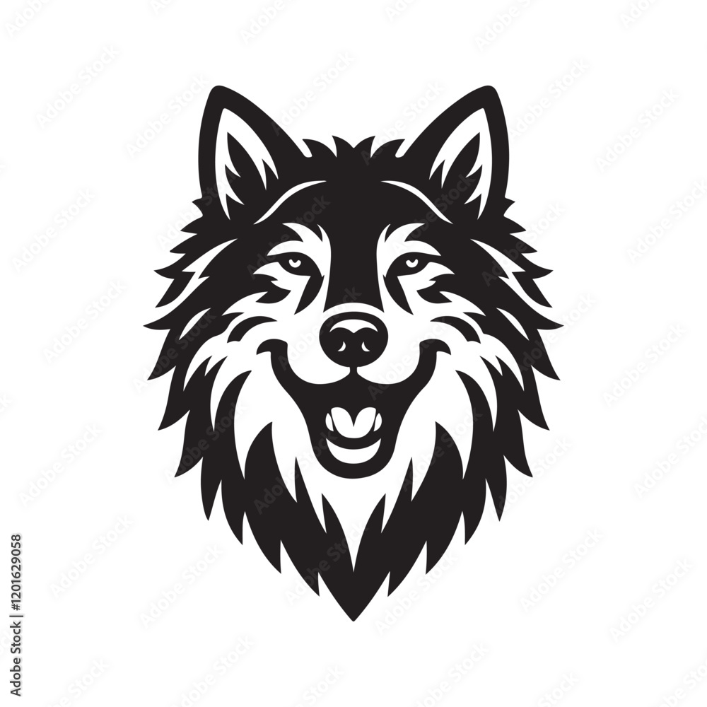 Naklejka premium wolf black silhouette