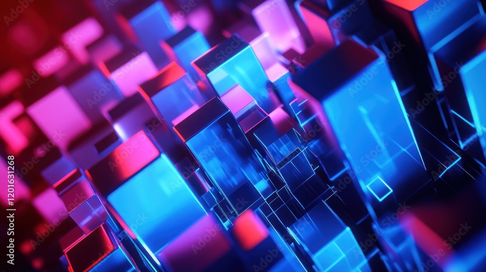 Abstract Cityscape with Neon Lights Abstract Cityscape with Neon Lights