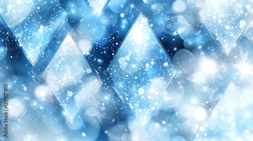 Sparkling Blue Diamond Pattern: Festive Winter Wonderland Background