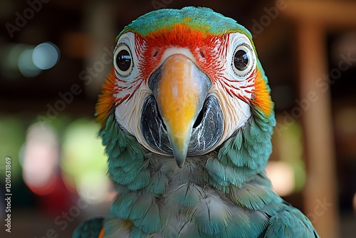 Vibrant Parrot Close-Up: Nature's Colorful Beauty for Wildlife Posters and Educational Materials photo