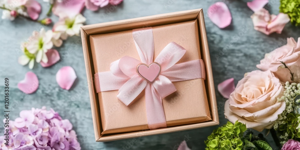 A charming pink ribbon encircles a heart-shaped bow nestled in a delicate box, radiating love and romance perfect for Valentine's Day celebrations. A charming pink ribbon encircles a heart-shaped bow nestled in a delicate box, radiating love and romance perfect for Valentine's Day celebrations.