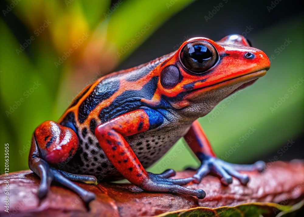 Vibrant Red Striped Poison Dart Frog High-Resolution Stock Photo Vibrant Red Striped Poison Dart Frog High-Resolution Stock Photo