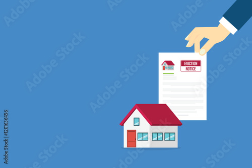 House with an eviction notice sign	