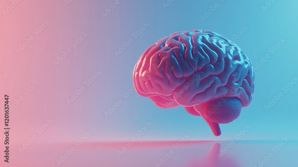 Neon Brain Abstract Concept of Intelligence and Thought Neon Brain Abstract Concept of Intelligence and Thought