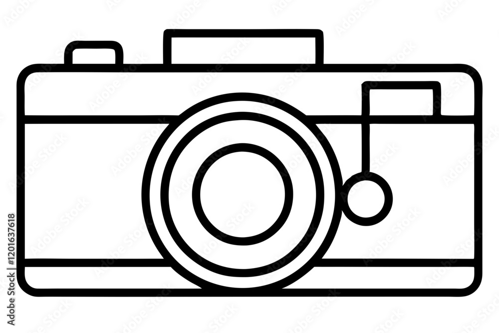 High-Resolution Camera Icon Vector with Lens and Shutter Mechanism - SVG Format High-Resolution Camera Icon Vector with Lens and Shutter Mechanism - SVG Format